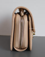 Chanel Flap Bag Mini | 22C Light Beige Caviar Light Gold Hardware-side