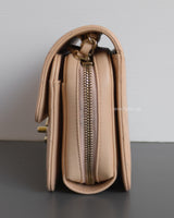 Chanel Flap Bag Mini | 22C Light Beige Caviar Light Gold Hardware-details