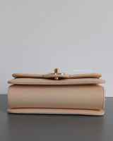 Chanel Flap Bag Mini | 22C Light Beige Caviar Light Gold Hardware-details