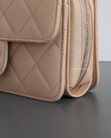 Chanel Flap Bag Mini | 22C Light Beige Caviar Light Gold Hardware-details