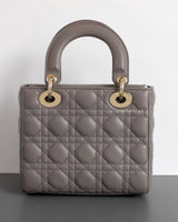 My ABC Lady Dior Small | Grey Lambskin Light Gold Hardware