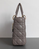 My ABC Lady Dior Small | Grey Lambskin Light Gold Hardware