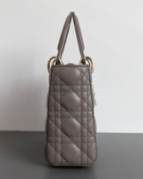 My ABC Lady Dior Small | Grey Lambskin Light Gold Hardware