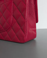 Chanel Classic Flap Medium | 20S Dark Pink Caviar Gold Hardware-details