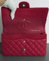 Chanel Classic Flap Medium | 20S Dark Pink Caviar Gold Hardware-details