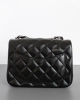 Chanel Classic Flap Mini Square | Black Lambskin Silver Hardware-back