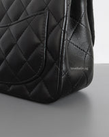 Chanel Classic Flap Mini Square | Black Lambskin Silver Hardware-details