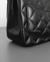 Chanel Classic Flap Mini Square | Black Lambskin Silver Hardware-details