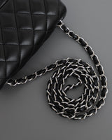 Chanel Classic Flap Mini Square | Black Lambskin Silver Hardware-details