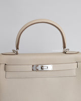 Hermes Kelly 28 | Craie Togo Palladium Hardware-details