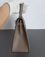 Hermes Kelly Sellier 25 | 81 Gris Tourterelle Epsom Gold Hardware-details