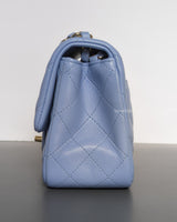 Chanel Classic Flap Mini Square | 21C Sky Blue Lambskin Light Gold Hardware-details