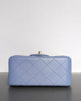 Chanel Classic Flap Mini Square | 21C Sky Blue Lambskin Light Gold Hardware-details