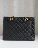 Chanel GST Grand Shopping Tote Black Caviar Gold Hardware-back