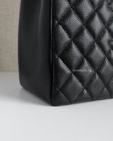 Chanel GST Grand Shopping Tote Black Caviar Gold Hardware-details