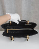 Chanel GST Grand Shopping Tote Black Caviar Gold Hardware-details