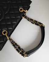 Chanel GST Grand Shopping Tote Black Caviar Gold Hardware-details