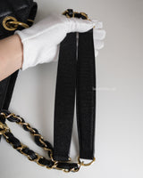 Chanel GST Grand Shopping Tote Black Caviar Gold Hardware-details