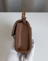 Chanel Kelly | 26S Brown Caviar Light Gold Hardware-details
