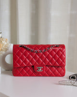 Chanel Classic Flap Medium | Red Caviar Silver Hardware-front