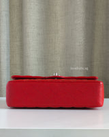 Chanel Classic Flap Medium | Red Caviar Silver Hardware-details