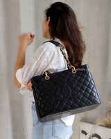 Chanel GST Grand Shopping Tote Black Caviar Gold Hardware-model