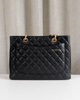 Chanel GST Grand Shopping Tote Black Caviar Gold Hardware-back