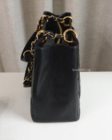 Chanel GST Grand Shopping Tote Black Caviar Gold Hardware-side