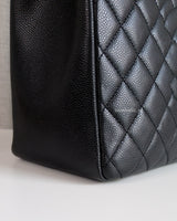 Chanel GST Grand Shopping Tote Black Caviar Gold Hardware-details