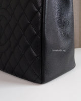 Chanel GST Grand Shopping Tote Black Caviar Gold Hardware-details