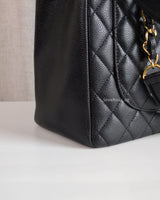 Chanel GST Grand Shopping Tote Black Caviar Gold Hardware-details