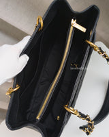 Chanel GST Grand Shopping Tote Black Caviar Gold Hardware-details