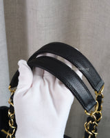 Chanel GST Grand Shopping Tote Black Caviar Gold Hardware-details