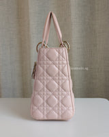 Dior My Lady Dior Medium | Powder Pink Lambskin Light Gold Hardware-details