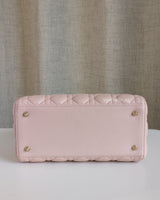 Dior My Lady Dior Medium | Powder Pink Lambskin Light Gold Hardware-details