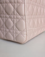 Dior My Lady Dior Medium | Powder Pink Lambskin Light Gold Hardware-details