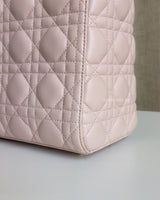 Dior My Lady Dior Medium | Powder Pink Lambskin Light Gold Hardware-details