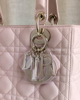 Dior My Lady Dior Medium | Powder Pink Lambskin Light Gold Hardware-details