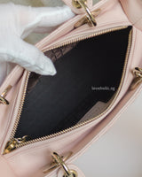 Dior My Lady Dior Medium | Powder Pink Lambskin Light Gold Hardware-details