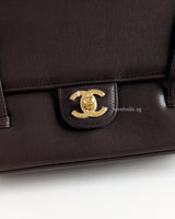 Chanel Preppy Coco Small | 26P Brown Caviar Gold Hardware-details