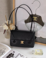 Chanel Preppy Coco Small | Black Caviar Gold Hardware-front