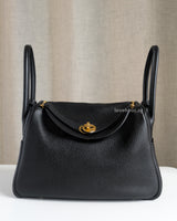 Lindy 26 | Black Taurillon Clemence Gold Hardware