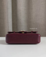 Chanel Preppy Coco Mini | 26S Burgundy Caviar Gold Hardware-details