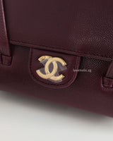 Chanel Preppy Coco Mini | 26S Burgundy Caviar Gold Hardware-details