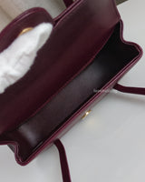 Chanel Preppy Coco Mini | 26S Burgundy Caviar Gold Hardware-details