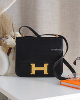 Hermes Constance 24 | Black Epsom Gold Hardware-front