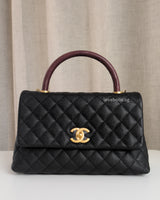 Chanel Coco Handle Medium | Black Caviar Brushed Gold Hardware-front1