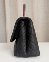 Chanel Coco Handle Medium | Black Caviar Brushed Gold Hardware-details