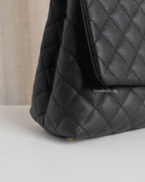 Chanel Coco Handle Medium | Black Caviar Brushed Gold Hardware-details