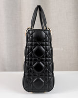 Dior My Lady Dior Small | Black Lambskin Light Gold Hardware-details